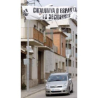 Pancarta en la localidad de Caldes de Montbui.