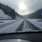 Estado que presentaba la carretera hoy, en El Rabizo.