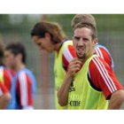 Franck Ribery en un entrenamiento junto al resto del equipo.