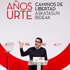 Patxi López interviene en un acto en San Sebastián. JUAN HERRERO