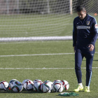 Simeone durante el entrenamiento del Atlético de Madrid.