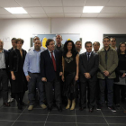 Imagen de los primeros conductores de tranvía en León junto a Ángel Villalba ayer en la entrega de diplomas.