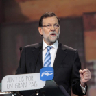 Mariano Rajoy durante el discurso de clausura de la Convención Nacional de su partido