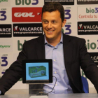 Eduardo Domínguez, en la sala de prensa de El Toralín.