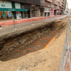 Las obras de la calle Camino de Santiago, ayer. L. DE LA MATA