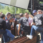 Los mineros se concentraron en la bocamina del pozo de Santa Cruz.