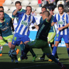 Alan Baró, en el centro, jugó en el club navarro. L. DE LA MATA