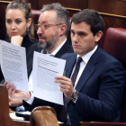 Albert Rivera, en su escaño del Congreso de los Diputados. BALLESTEROS