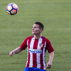 Kevin Gameiro, durante su presentación como futbolista del Atlético. EMILIO NARANJO