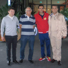 Samuel Folgueral, Carlos Jovellar, Alberto Contador y Carlos López Riesco en Valkenburg.