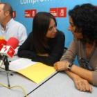 Aníbal Merayo, Helena Castellano y Belén Fernández, ayer en Ponferrada.