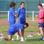 Kaiku, Tarradellas y Screpis, con Tomé, cuando el equipo empezaba a usar el Colomán Trabado.