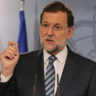 Rajoy, durante su comparecencia ante los medios.