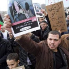 Manifestación de apoyo a Gadafi en Ginebra.