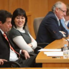 Los concejales de la UPL Luis Herrero, Rocío Mateos, Manuel Arias y Rosa Fernández, ayer en el Pleno