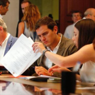 El líder de Ciudadanos, Albert Rivera, junto al vicesecretario general del partido, José Manuel Villegas.