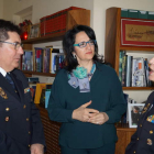 De la Torre, Teresa Mata y María Marcos, ayer en León. DL