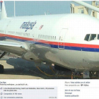 Imagen del avión de Malaysia Airlines que Cor Pan tomó antes de subir a bordo y que luego colgó en su Facebook.