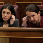 Pablo Iglesias e Irene Montero, en el Congreso.