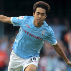 El surcoreano Park Chu Young celebra su primer gol con el Celta.