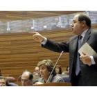 Juan Vicente Herrera, en réplica a la oposición ayer en el Pleno de las Cortes.
