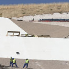 Trabajos de construcción de la pista de esquí de Villarejo del Cerro, en Tordesillas.