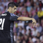 Morata celebra uno de los goles del pasado curso. PEPE TORRES