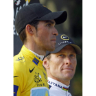 Contador y Armstrong compartieron podio en el Tour del 2009.