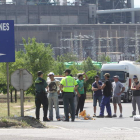 La entrada de camiones a la central térmica de Cubillos del Sil (en la imagen), al igual que la de Anllares, fue bloqueada sin incidentes durante tres horas.