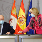 Francisco Igea y Verónica Casado, ayer en rueda de prensa tras el Consejo de Gobierno. NACHO GALLEGO