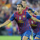 Pedro Rodríguez celebra la consecución del primer gol.