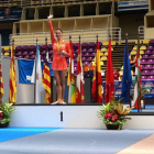 Carolina, en lo más alto del podio junto a Timofeeva y Usón.