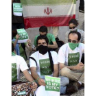 Estudiantes iraníes se manifiestan en Lisboa.