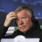 Alex Ferguson durante la rueda de prensa que ofreció en el Santiago Bernabéu.