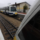 Trenes de Feve en la estación de San Feliz de Torío, punto de partida ahora de la línea a Bilbao.