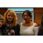 Sonia Blanco, Sara Álvarez Tomé, Patricia Fidalgo y Pamela Espinosa, la ilustradora del calendario. MIGUEL F. B.