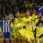 Alberto Aguilar -d- es la gran duda de la Deportiva para el duelo de esta tarde.