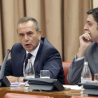 El portavoz del PSOE, José Antonio Alonso, con su número dos, deberá negociar en el Congreso.