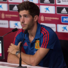 Sergi Roberto, durante su comparecencia de ayer. RODRIGO JIMÉNEZ