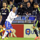 Rodri Ríos, con el Zaragoza ante el Madrid. JAVIER CEBOLLADA