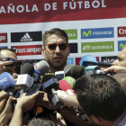 Ramos, a su llegada a la concentración de Las Rozas