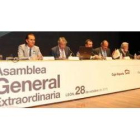 Mesa presidencial en la asamblea extraordinaria de la supercaja, que ha certificado la fusión de la
