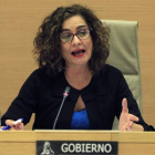 María Jesús Montero, hoy, en la Comisión de Hacienda en el Congreso. FERNANDO ALVARADO
