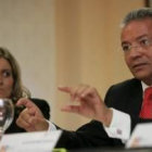 Fernando Mallo, durante su intervención ayer ante los alumnos del Máster de Finanzas de la ULE
