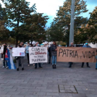 Imagen de la manifestación ayer a la entrada del Auditorio.