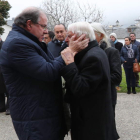 Herrera consoló ayer al compositor Cristóbal Halffter, viudo de la pianista Marita Caro. L. DE LA MATA