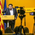 Junqueras, en rueda de prensa tras la reunión de la ejecutiva de ERC.