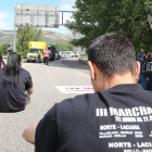 Los mineros cortaron la N-630 a la altura de La Robla poco después de la concentración ante la central térmica