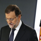 Rajoy, en su comparecencia en La Moncloa.