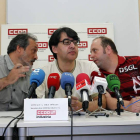 Gonzalo Díez, entre Magadán y Santos, analizó ayer la situación de la minería del carbón.